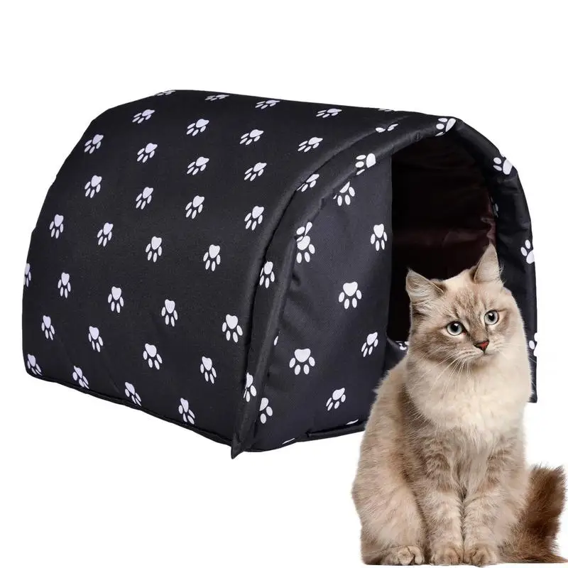 Enclosed Pet Tent Bed Cats House Warm Cushions Furniture Sofa Basket Beds Winter Kitten Tents Sleeping Bed Cat Accessories