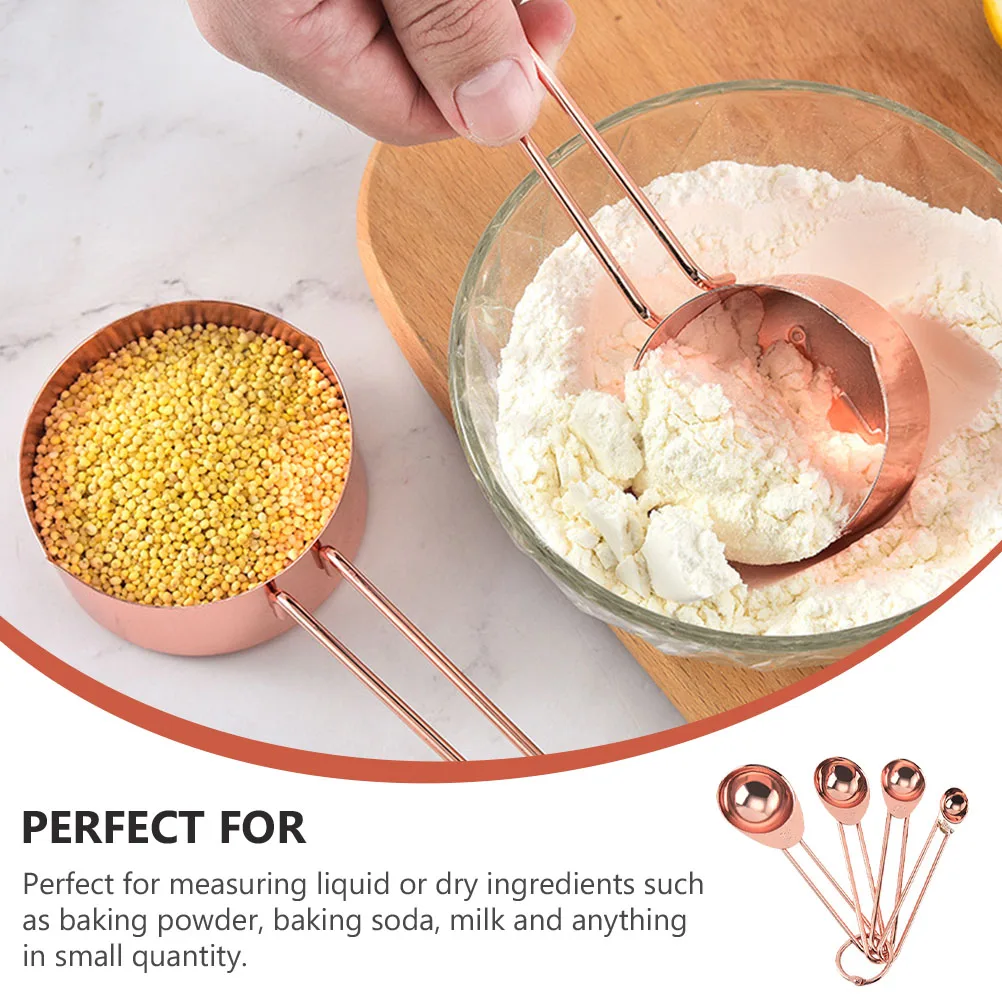 Набор из 8 кухонных ложек для выпечки, розовое золото, инструменты для измерения