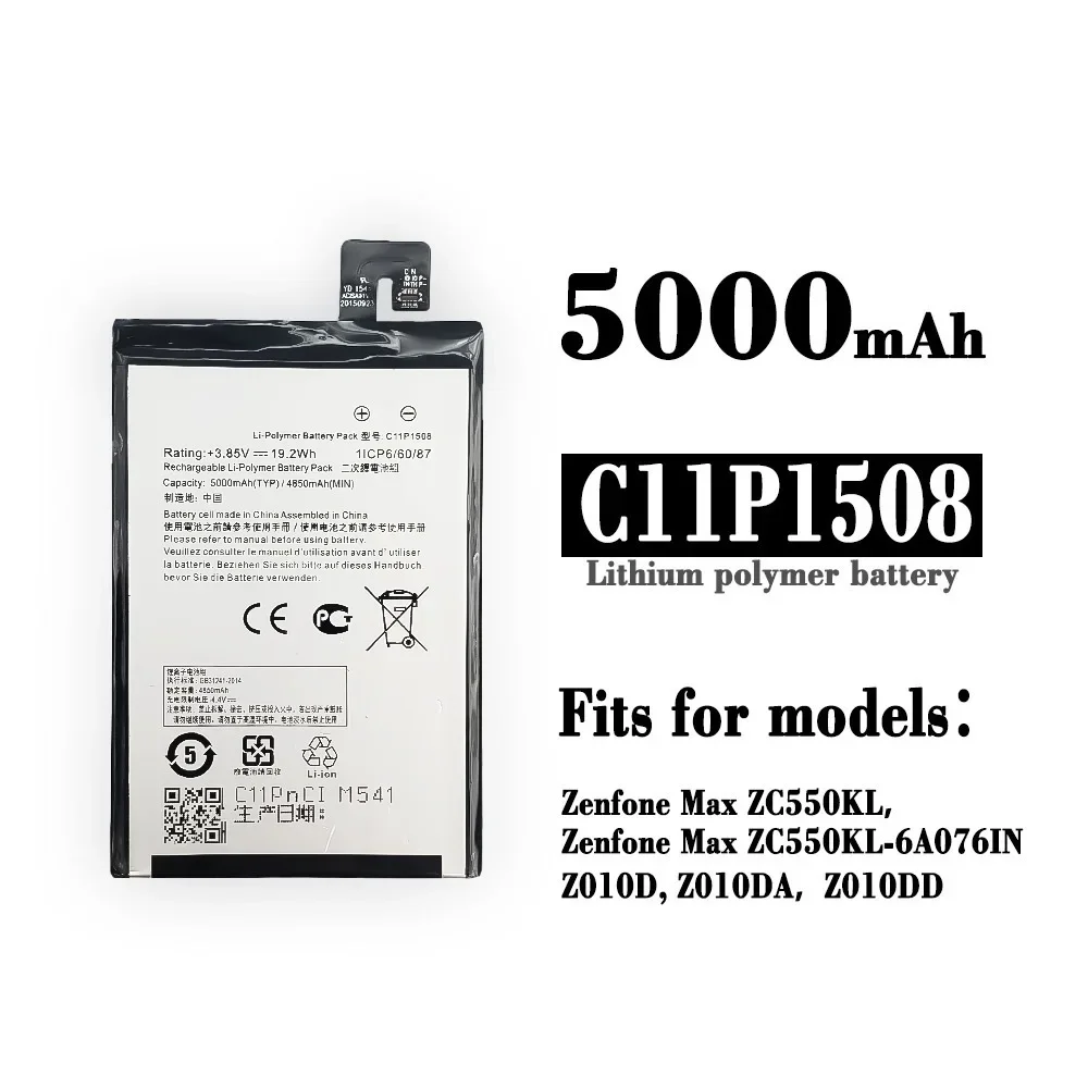 

C11P1508 Replacement Battery For ASUS Zenfone Max 5000Z Z010AD Z010D DC550KL ZC550KL Z010D Z010DA ZC550KL-6A076IN New