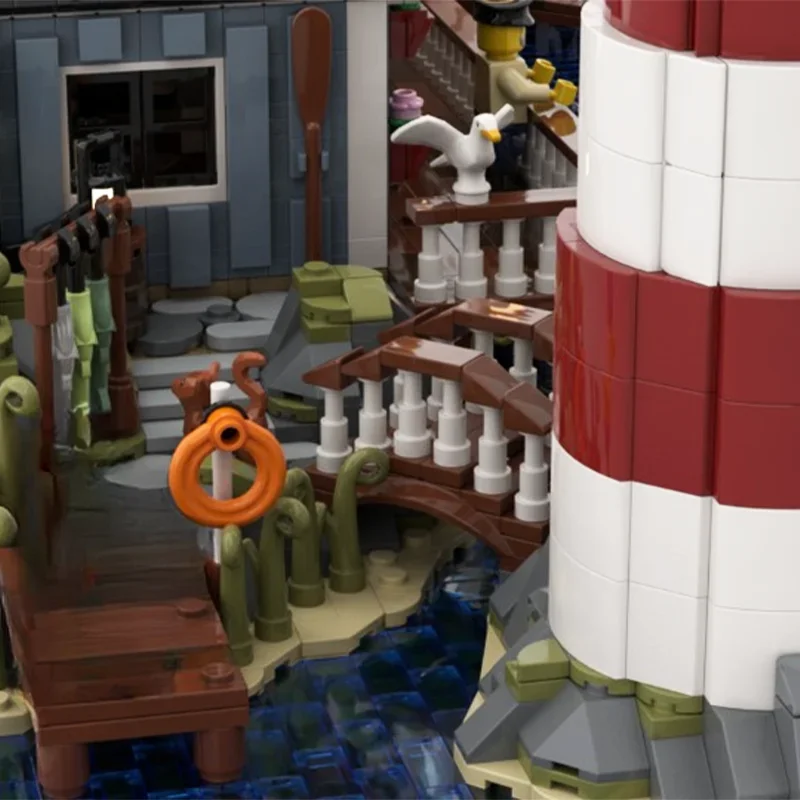 4955PCS Coast Town Diorama Architecture Model Moc Collector's Edition Building Blocks | Learning & Display Toys Gift