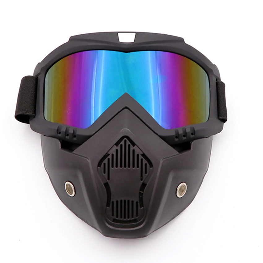 Dust-proof Men Women Cycling Bike Full Face Mask Windproof Winter MTB Goggles Bicycle Snowboard Ski Masks with Anti-UV Glasses