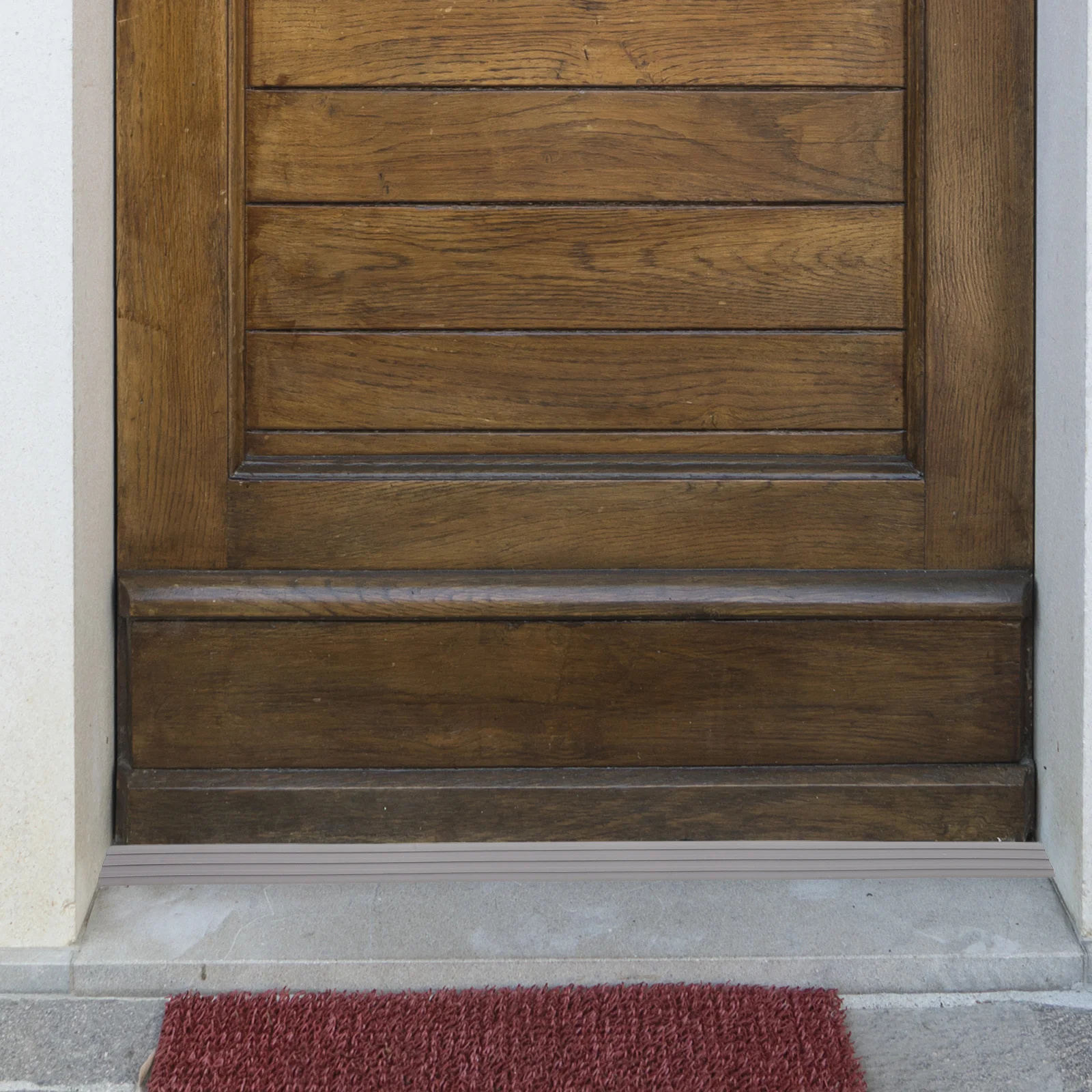 Selbstklebende Türschwellenrampe, graue Bodenübergangsstreifen, Rampenmatte für Kehrroboter, Innenschwellenrampen, Eingangsbereich, Boden