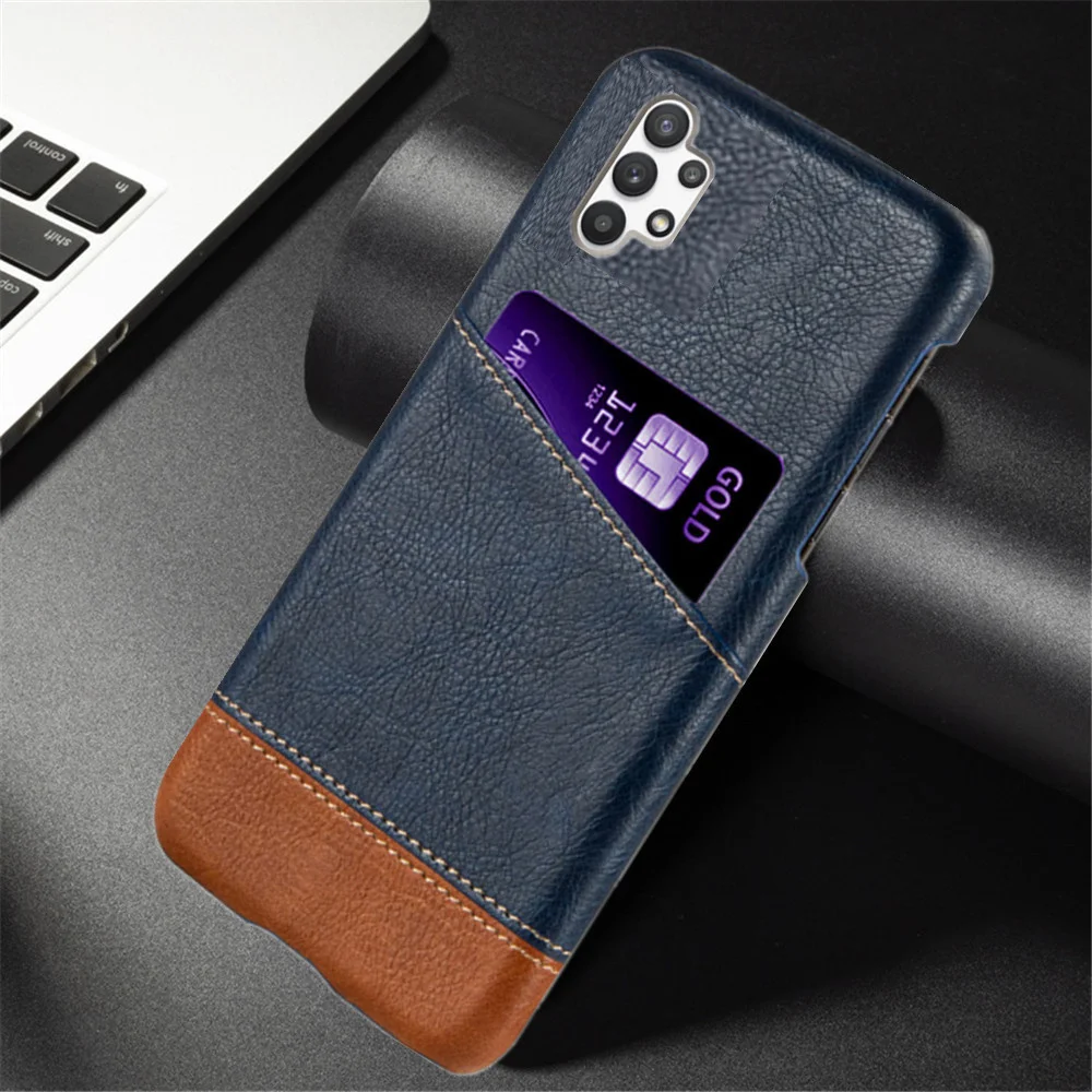 

Luxury Case For Samsung A13 4G Case Mixed Splice PU Leather Credit Card Holder Cover For Samsung Galaxy A13 A 13 A 03 A03 Core