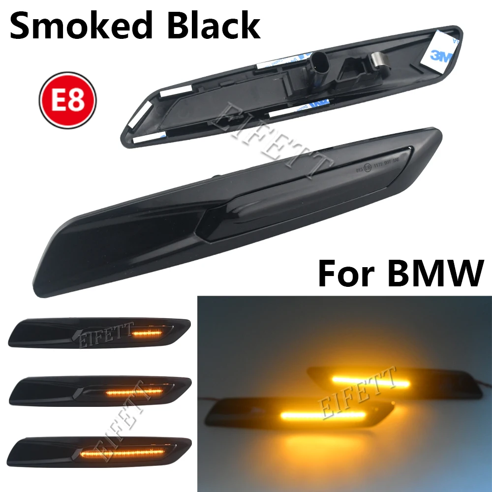 2pcs Dynamic Turn Signal Lamp LED Side Marker Light For BMW 1 3 5 Series F30 E46 E90 E60 E91 E92 E93 E61 For BMW