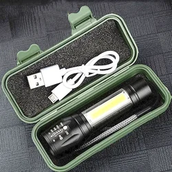 Portátil recarregável Zoom lanterna LED, Mini Flash Light, Lanterna Tocha, 3 modos de iluminação, Camping Lamp, XP-G Q5