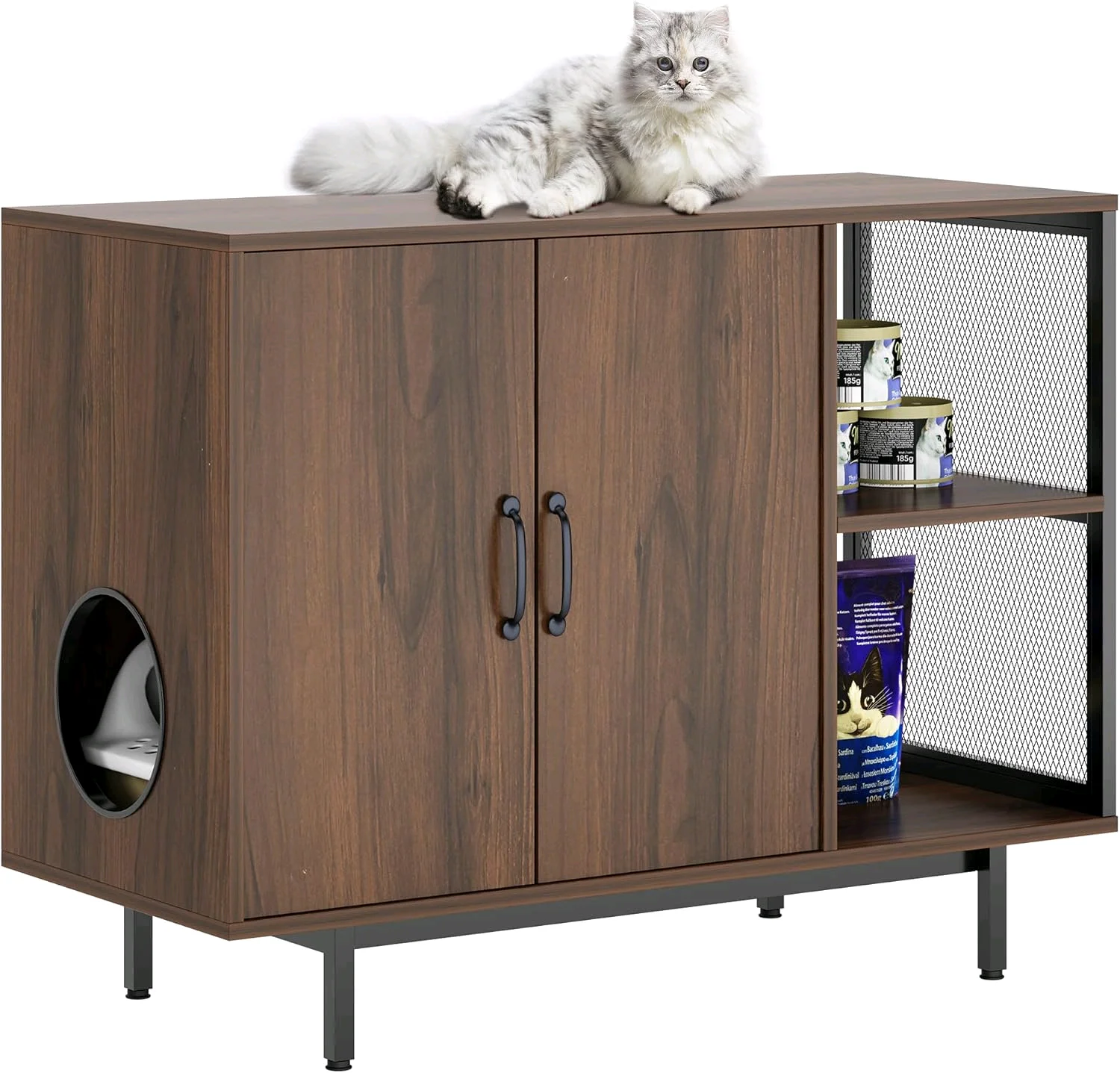 

Combohome Modern Wood Hidden Cat Box Enclosure Pet Storage Cabinet Pet Cat Cabinet