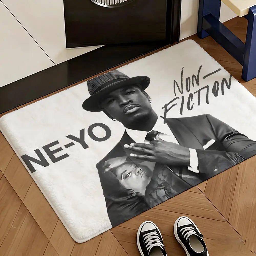 R&B Singer Ne-Yo Floor Mat Soft Flannel Rug Non-Slip Absorbent Mat for Bathroom Bedroom Home Decor