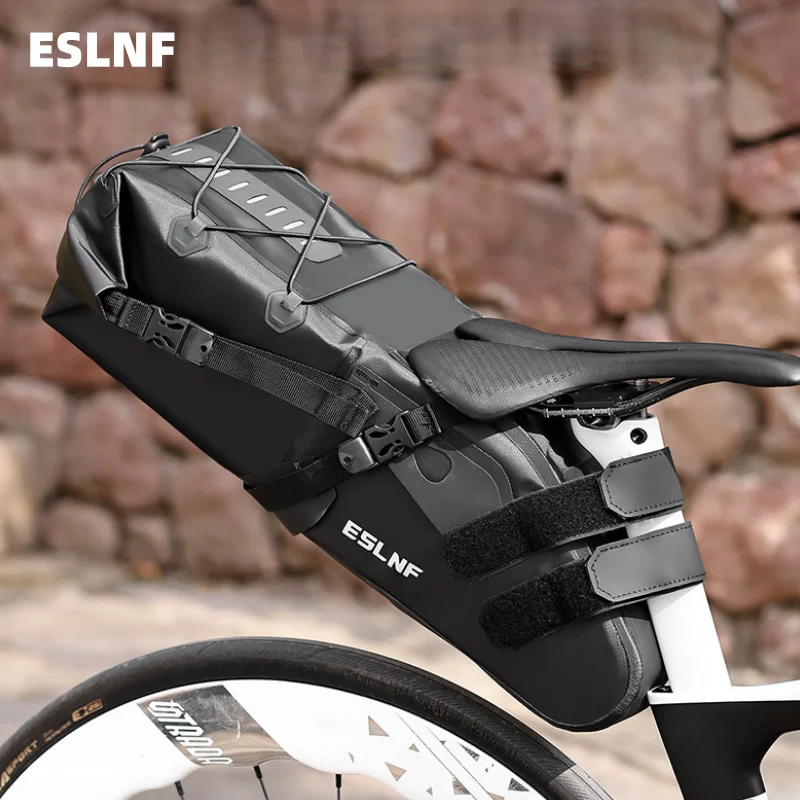 ESLNF 10L Large Capacity Waterproof Bicycle Saddle Bag Reflective MTB Road Bike Cycling Bag for Outdoor Sports And Travel