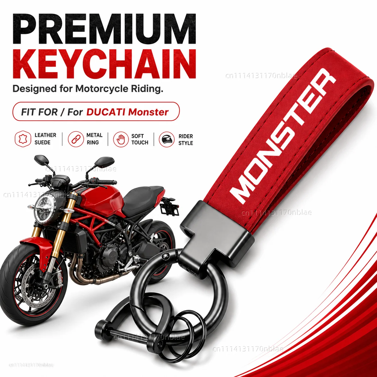 Llavero de cuero de alta calidad para motocicleta, llavero para DUCATI Monster 796 Hypermotard Monster 696 695 2015, llave de moto