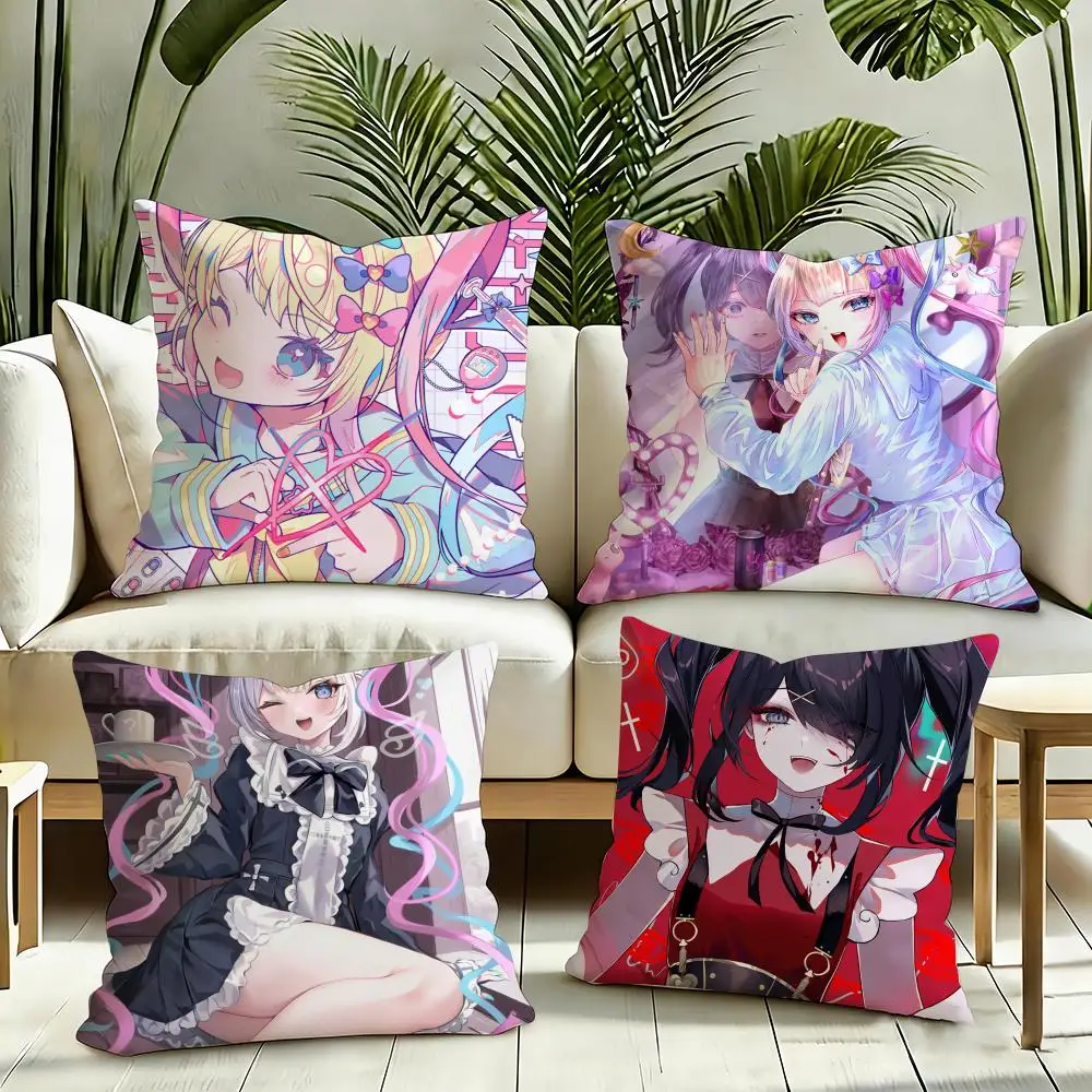 Game N-Needy Girl Overdose Cushion Cover Silky Short Plush Invisible Zipper Dustproof Sofa Pillow Case for Home Decor