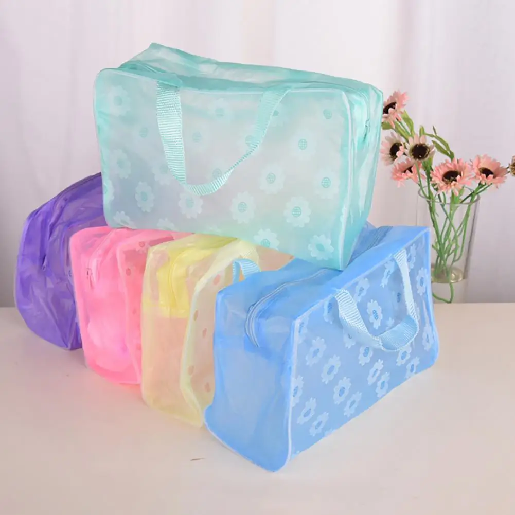 Makeup Bag Transparent Waterproof Makeup Storage Pouch Cosmetic Organizer Portable Travel Wash Bag Bathroom Washbag Toilet Bag