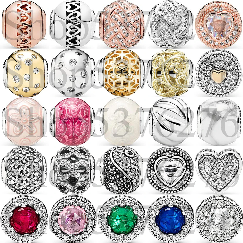 

925 Sterling Silver Bead Intuition Peace Health Passion Charm For Fashion Women Essence Series Bracelet Bangle Gift DIY Jewelry