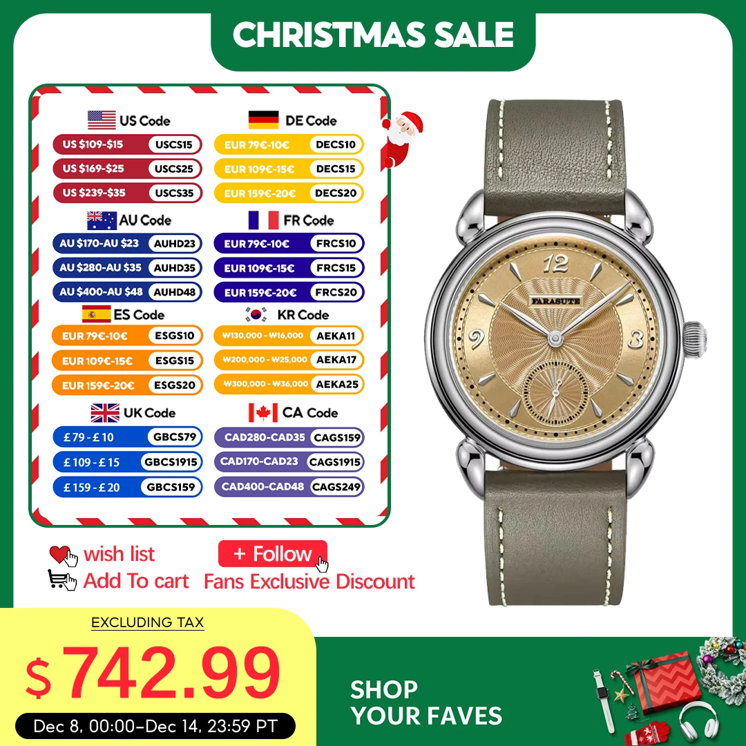 Reloj mecánico Manual de lujo de la mejor marca FARASUTE, reloj de pulsera de zafiro de acero inoxidable resistente al agua con movimiento suizo SW261 para hombre, 5bar