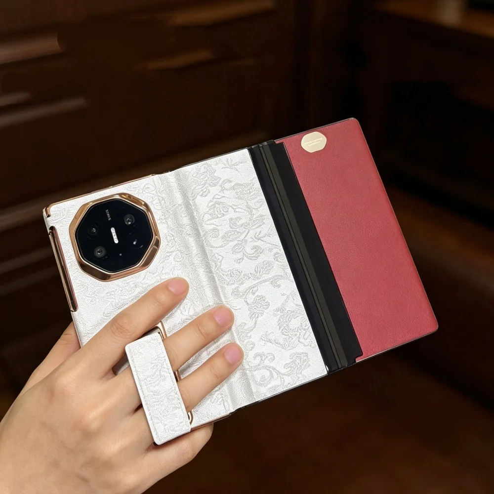 Genuine Cowhide Leather China Style Flip Case for Huawei Mate XT XTS Window View Cover