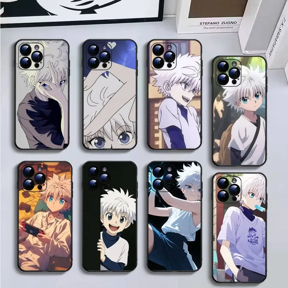 

K-Killua Z-Zoldyck Phone Case For iPhone17,16,15,14,13,12,11 Plus,Pro Max,Soft Black Cover