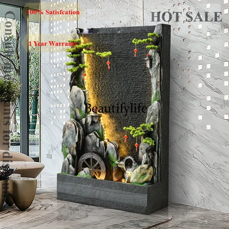 D1089 Water curtain wall, flowing water wall landscape to attract wealth fountain circulating water, decoration large ornament