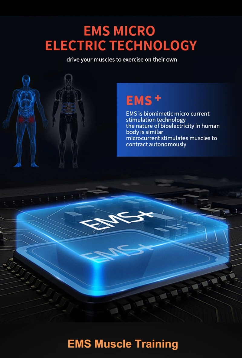Elektrischer Musselstimulator, Massagegerät für Bauch, Gesäß, Arm, Bein, Hals, Hüften, Trainer, Muskeltoner, Fitness-Training, Trainingsgeräte – Detail 8
