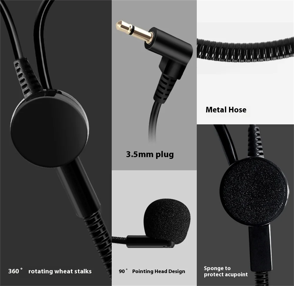 SHIDU سماعة رأس مرنة سلكية ميكروفون مكثف ميكروفون لمضخم الصوت المحمول مكبر الصوت مؤتمر المعلم المتكلم