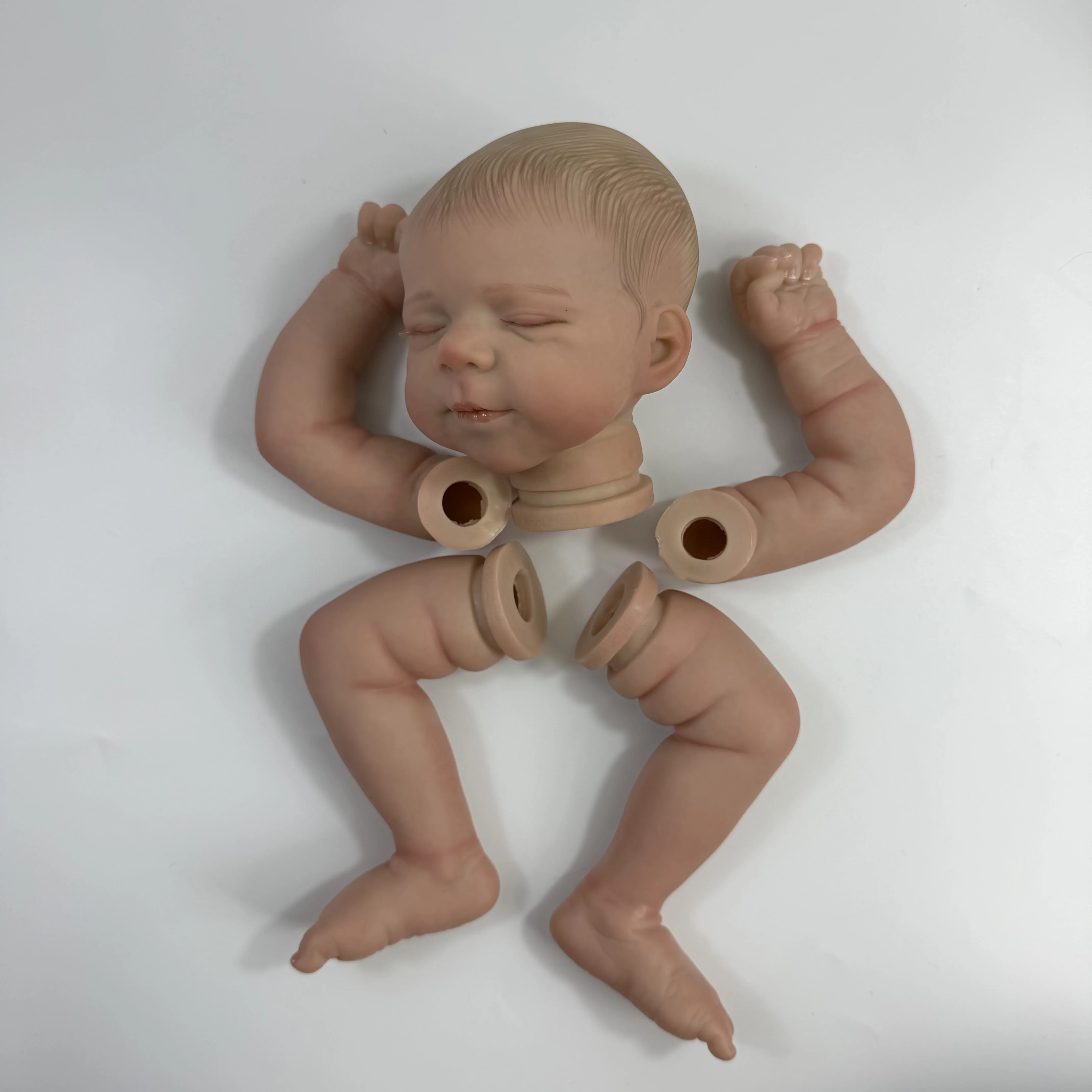 18 Inch Already Painted Reborn Doll Pascale Kit With Painted Hair and Cloth Body Soft Vinyl Reborn Doll Parts DIY Mold