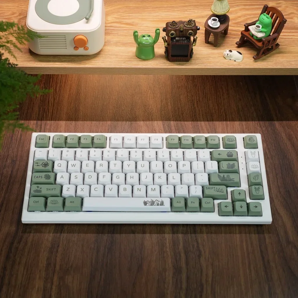 Bosgroene Keycap XDA Profiel PBT Sublimatie 125 toetsen Frisse stijl Wit Groen Mechanische toetsenbord Keycaps