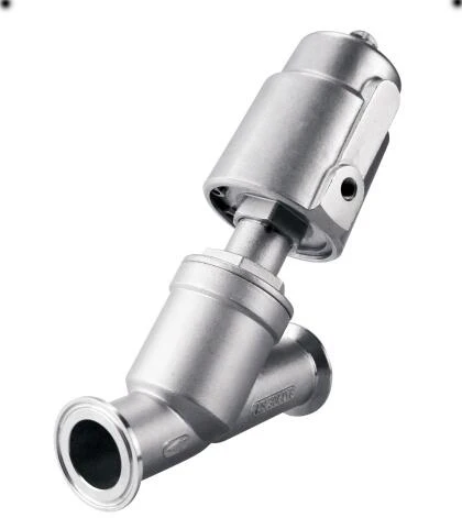 

DN25 Sanitary Stainless Steel SS304 Pneumatic Clamp Angle Seat Valve with Stainless Steel Head for Food Beverage Industries