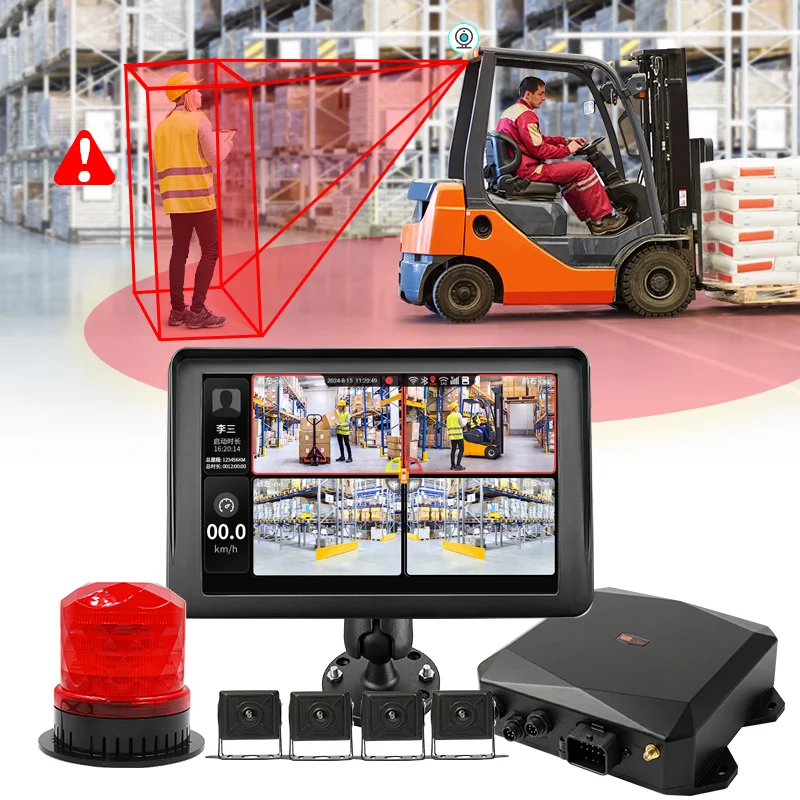 

AI Camera Forklift Anti-Collision Warning with BSD Blind Spot Detection System and Pedestrian Alert for Warehouse