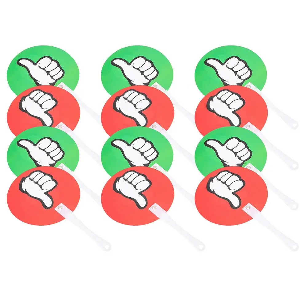 

12 Pcs Classroom Interactive Supplies Hand Signals The Teacher Paddles Answer Plastic Handheld Voting Tool Thumbs down