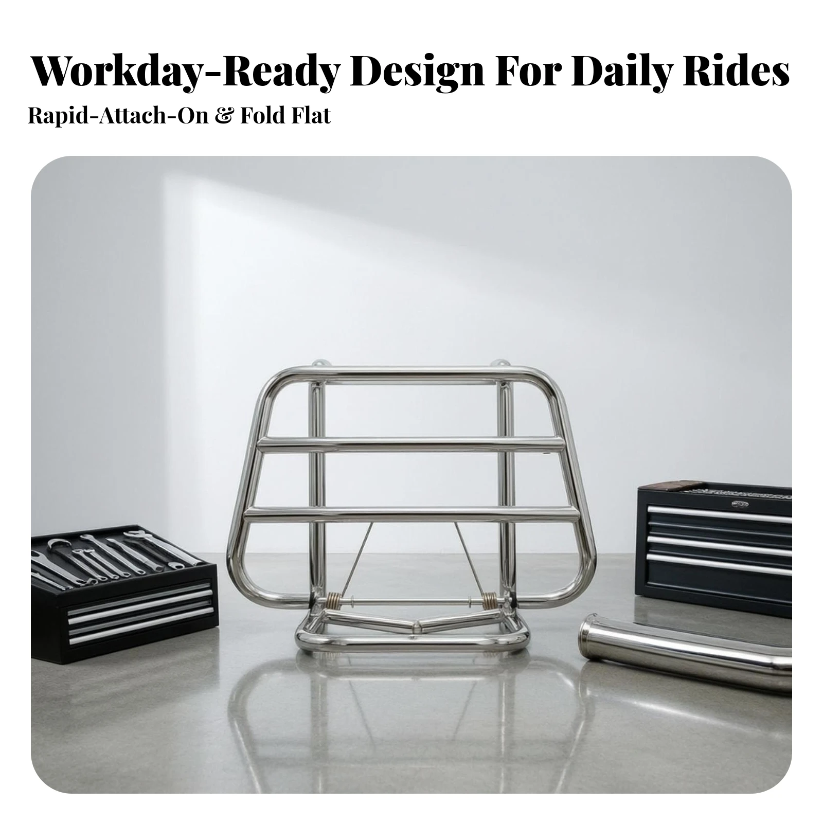 Front Luggage Rack with Mounting Hardware Corrosion-Resistant Front Luggage Rack Rustproof Sturdy for Commuters, Short Trips