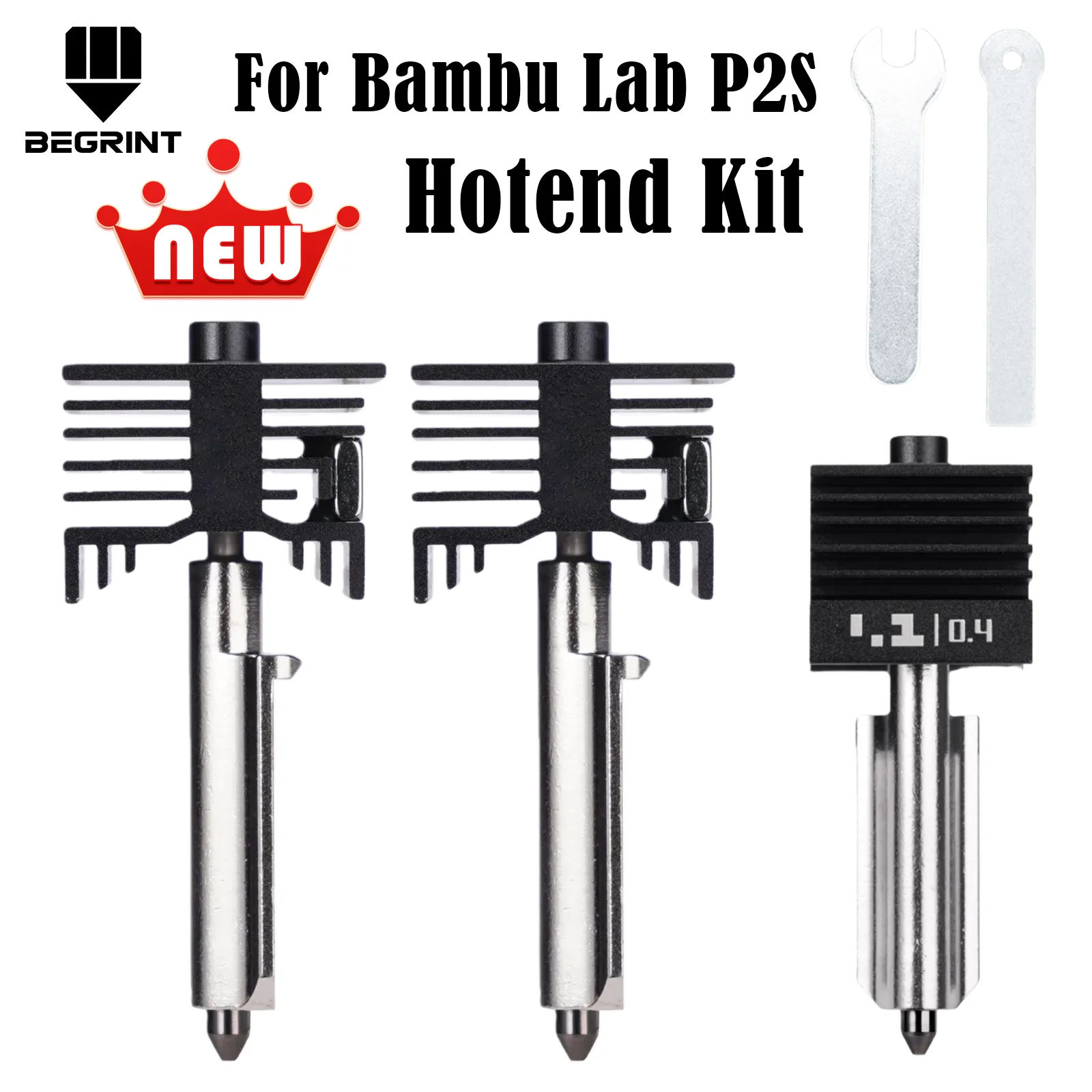 

Hotend For Bambu Lab P2S Assembly Hotend Kit 0.2 0.4 0.6 0.8MM Replaceable Nozzle For 3D printer Bamboo Lab P2S Bambulab Parts