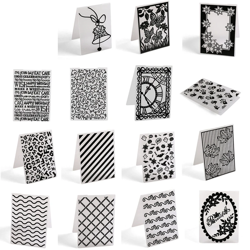 10.5x14.5cm 3D Embossing Folder Transparent Embossing Plastic Plates Design For DIY Paper Cutting Dies Scrapbooking Gift Card