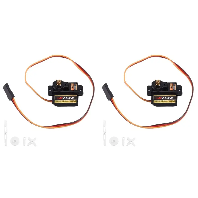 【especial】2x-servo-motor-emax-es08ma-ii-com-engrenagem-metalica-servo-es08ma-12g-torque-de-18kg-mini-servo-com-engrenagem-metalica