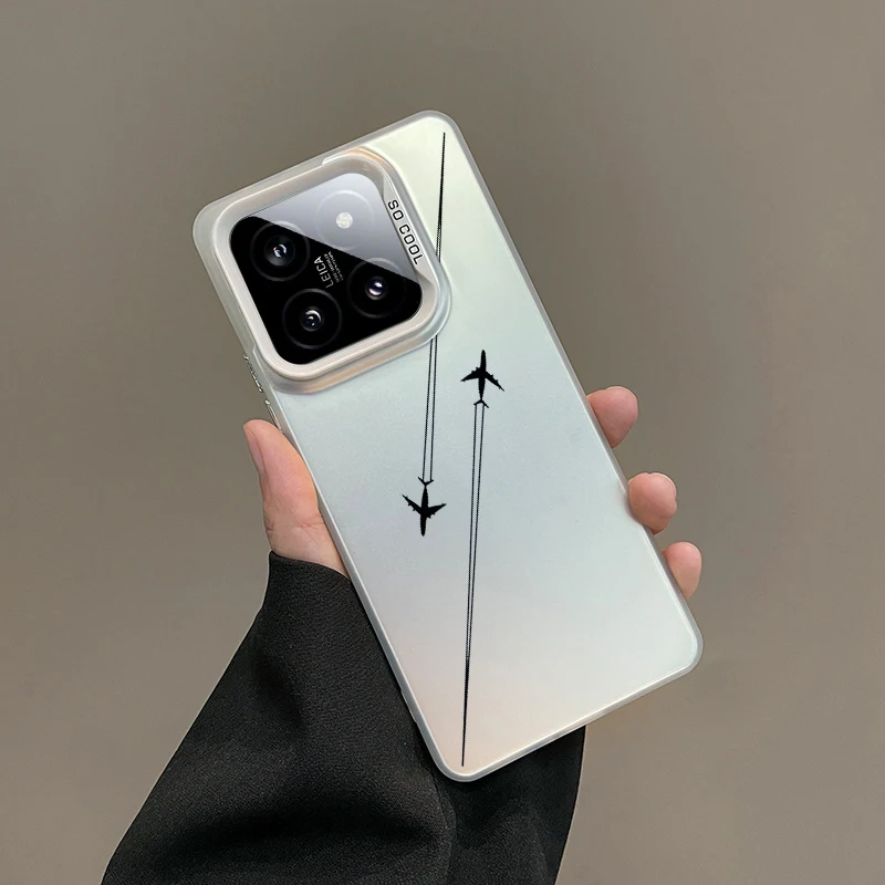 حافظة هاتف شعبية للطائرة لهاتف XiaoMi 15 14 13 12 11 Pro Ultra Laser Hard PC + حافظات من البولي يوريثان الحراري-H367