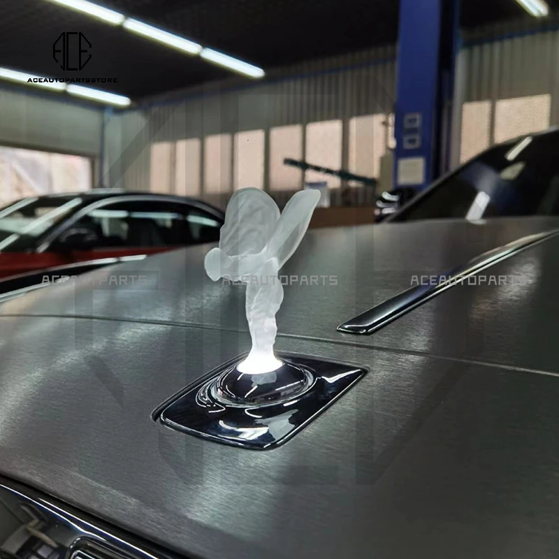 

celebration goddess glowing logo, crystal transparent glowing logo, suitable for Rolls-Royce Ghost Wraith Cullinan