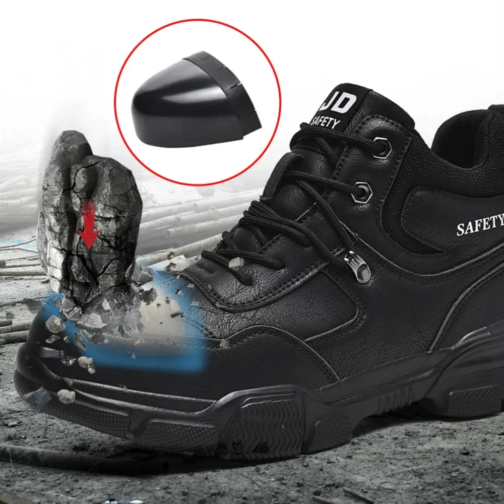 Man Safety Shoes Puncture-Proof Work Sneaker Waterproof Work Shoes Steel Toe Shoes Safety Boots Indestructible Shoes Lightweight