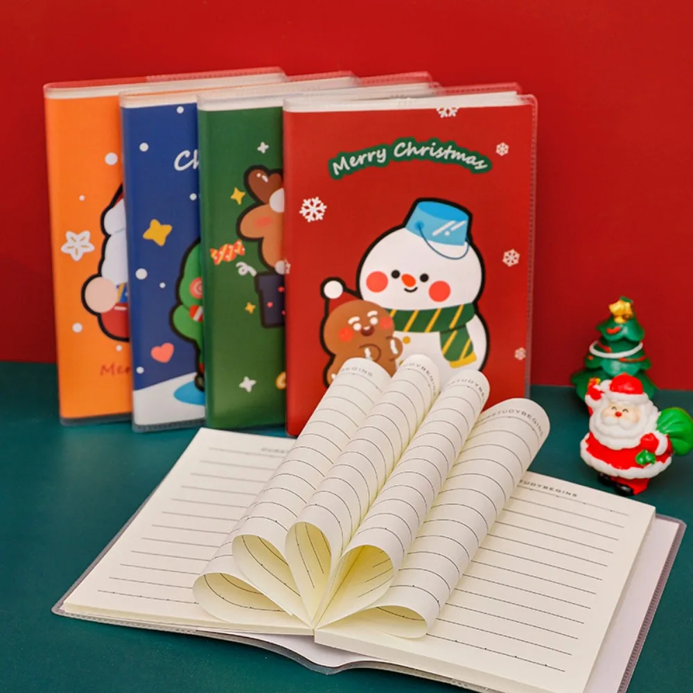 Cute A7 Notebook with Christmas Cartoon Cover for Kids 64sheet