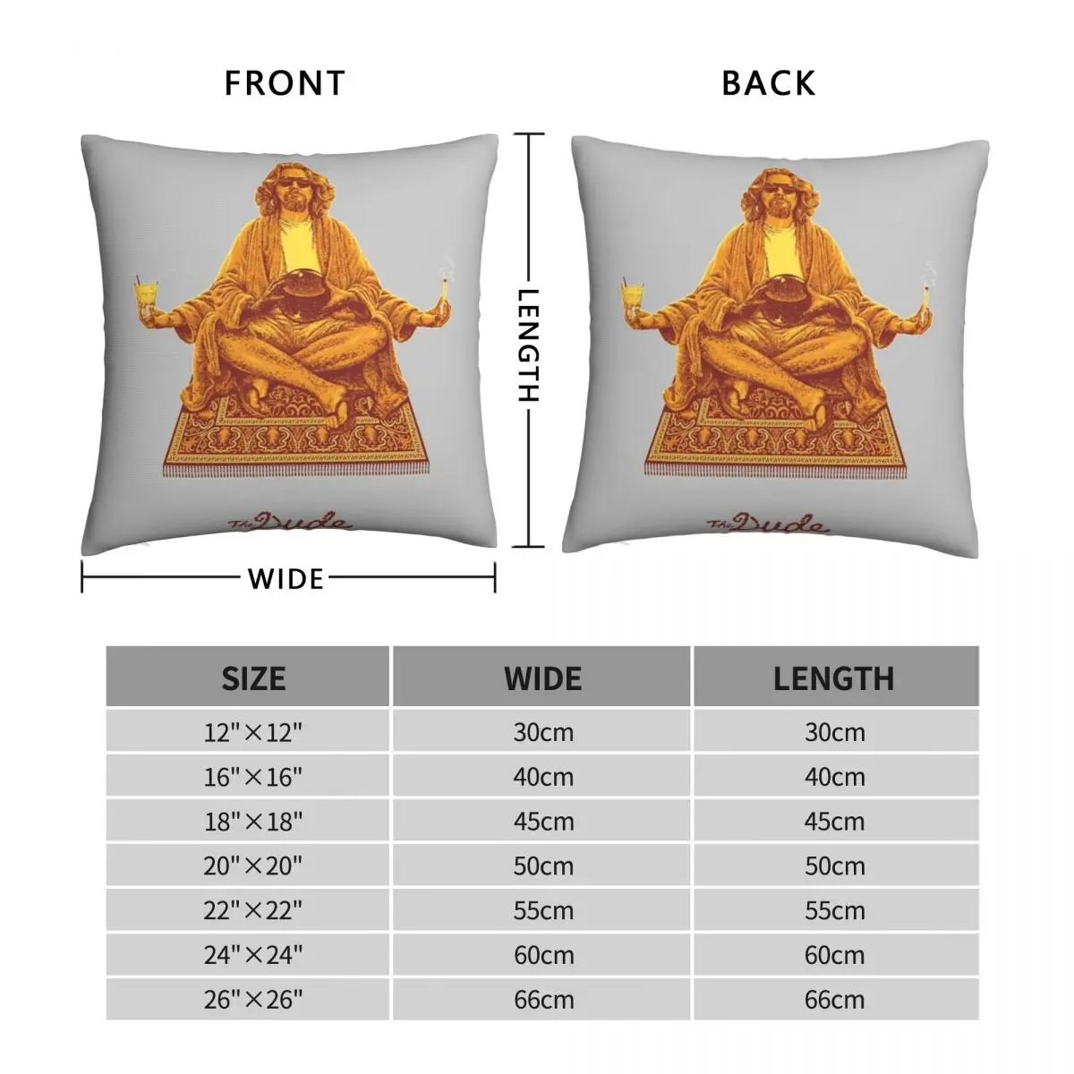 The Dude Budha The Big Lebowski Square Pillowcase Polyester Linen Velvet Creative Zip Decor Throw Pillow Case Room Cushion Cover