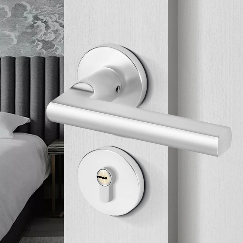 

Indoor House Interior Door Lock Durable aluminium alloy Front Lever for Home Bedroom Living Room Door Lock with Keys