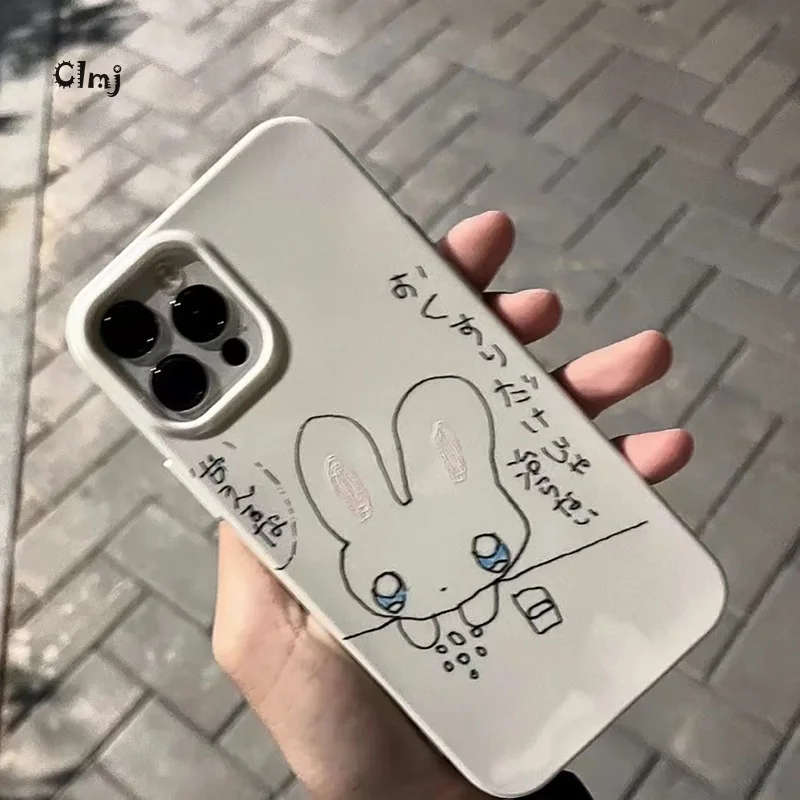 Clmj لطيف الكرتون الأرنب قضية الهاتف آيفون 16 15 14 13 12 11 برو ماكس XS XR XSMax 6 7 8 زائد لامعة HD غطاء الكمبيوتر الصلب #3