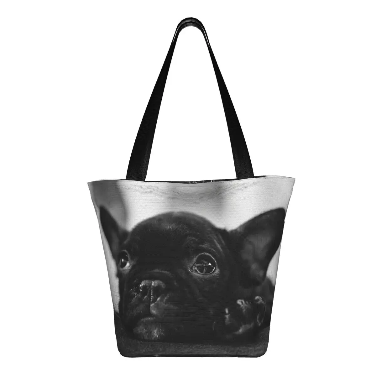 A French Bulldog Puppy Shopping Bag Pano Estético Outdoor Handbag Moda Feminina Bags