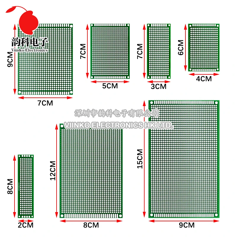 2X8 3X7 4X6 5X7 6X8 7X9 7X10 8X12 9X15cm Double Side Prototype Diy Universal Printed Circuit PCB Board Protoboard 4*6 6*8 5*7