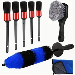 8PCS Car Detailing Brush Set Wheel &Tire Brush Car Detailing Kit Automotive Brush for Car Alloy Wheel Air Vent Interior Exterior