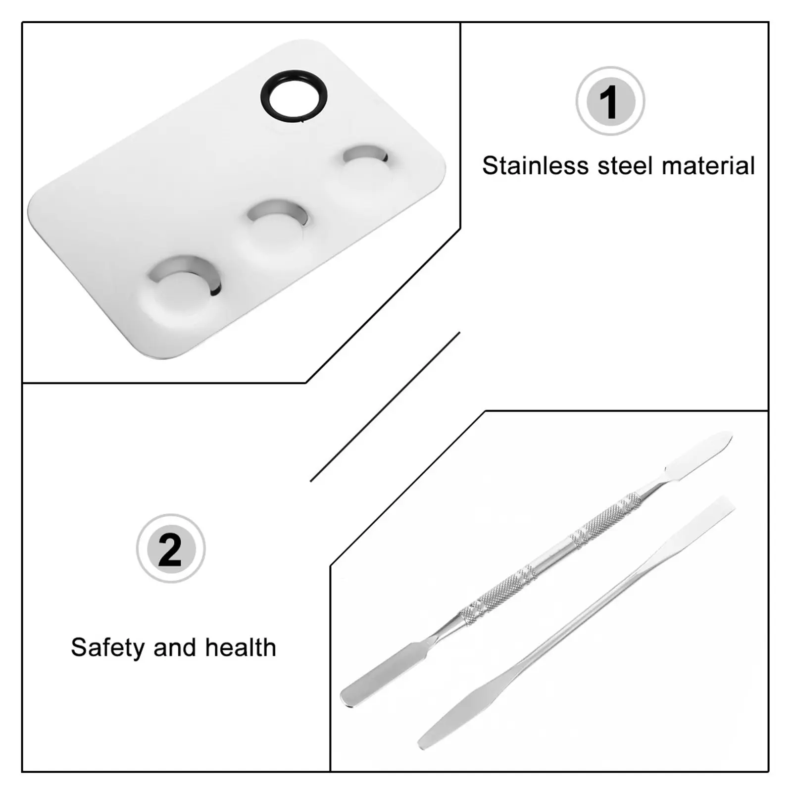 Stainless Steel Makeup Mixing Palette Metal Spatula Tool For Makeup Artist Nail Polish Manicure Set Spatulas Trays