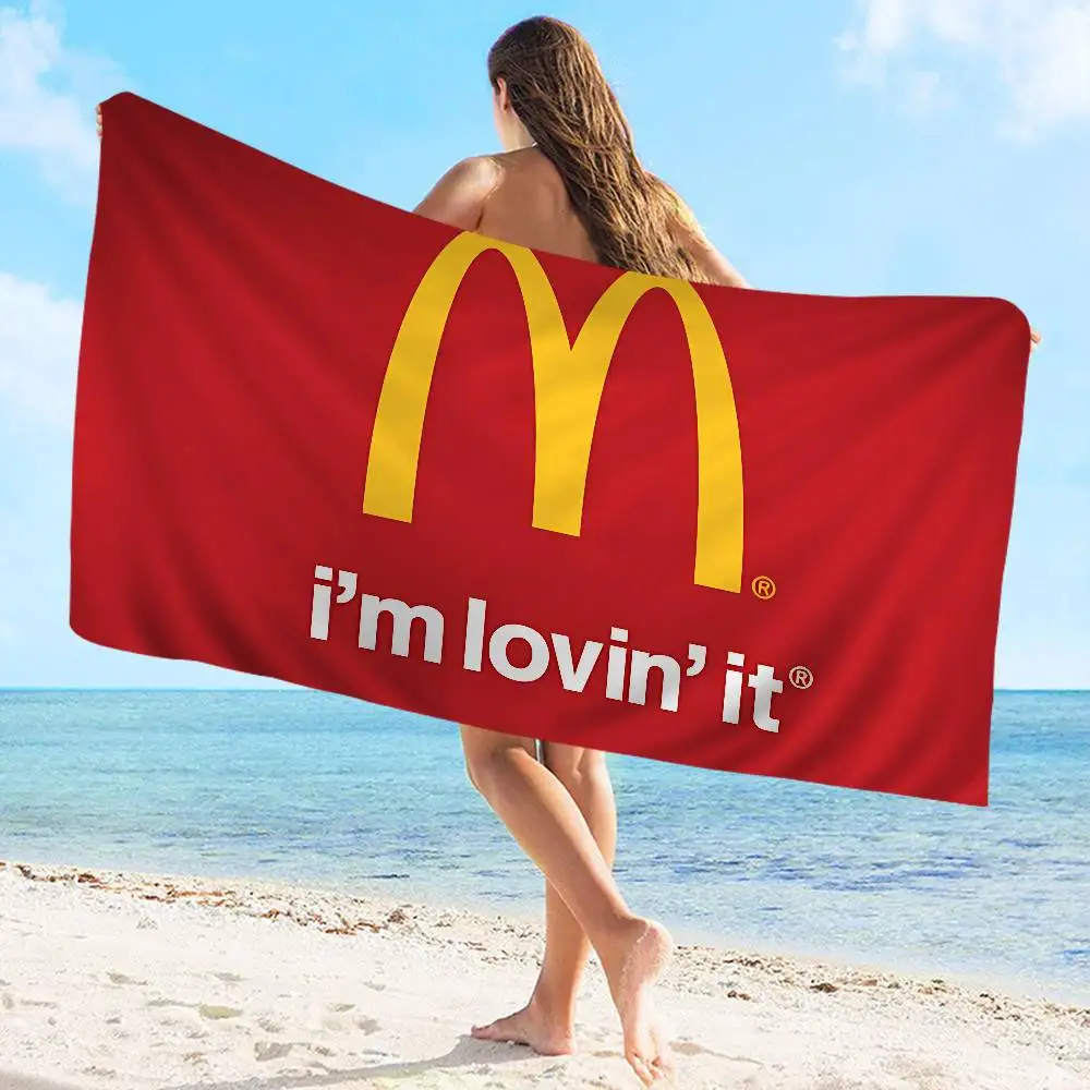 منشفة شاطئ مطبوعة من الألياف الدقيقة من M-Mcdonalds لتسلق الجبال واليوجا والسباحة والجري ومنشفة ناعمة ماصة