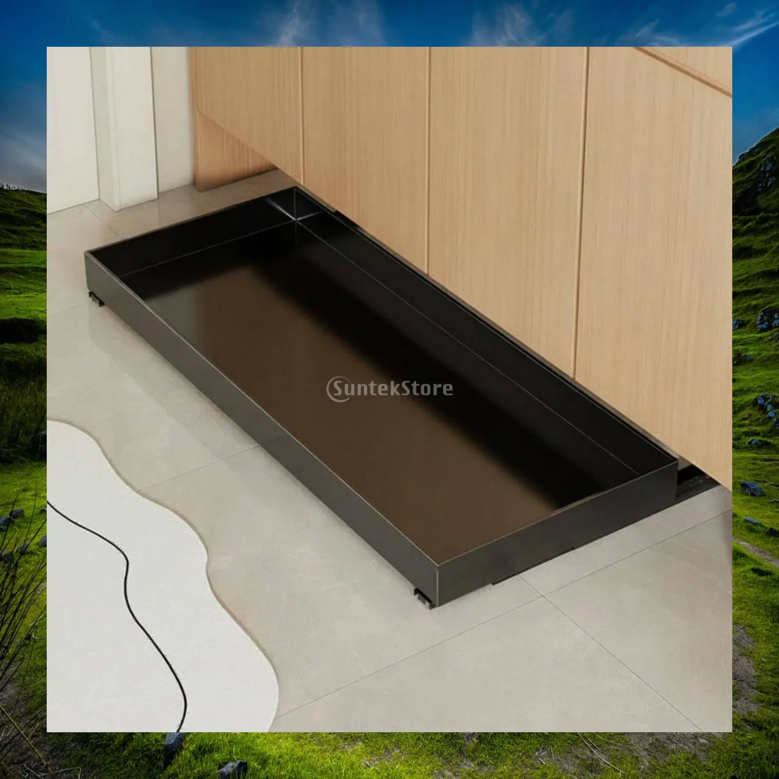 Space Saving Under Cabinet Shoe Drawer Iron Pull Out Organizer with Push Release for Entryway Hallway Sneakers and Flats Storage