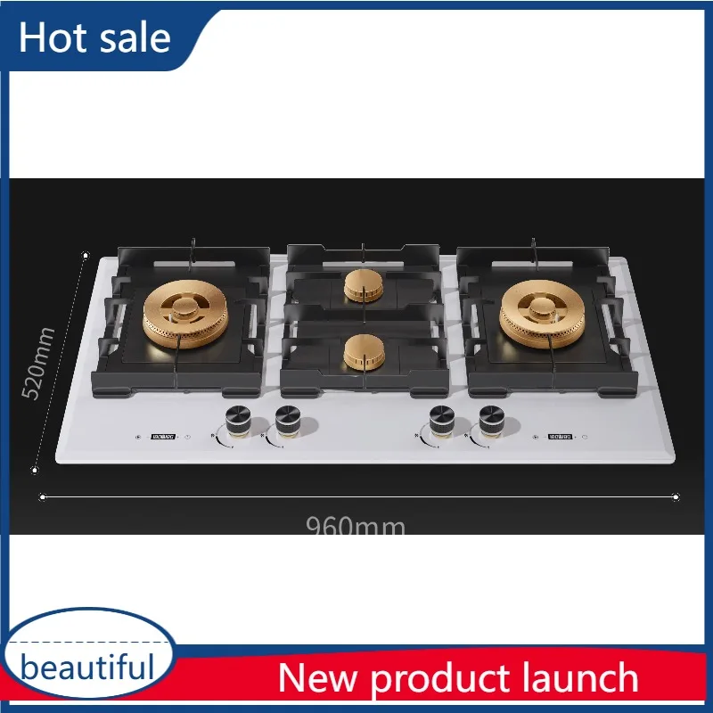 

A51 Газовая плита с четырьмя глазами. Большая панельная газовая плита. Встроенный бытовой природный газ. Белый европейский огонь с тремя глазами.