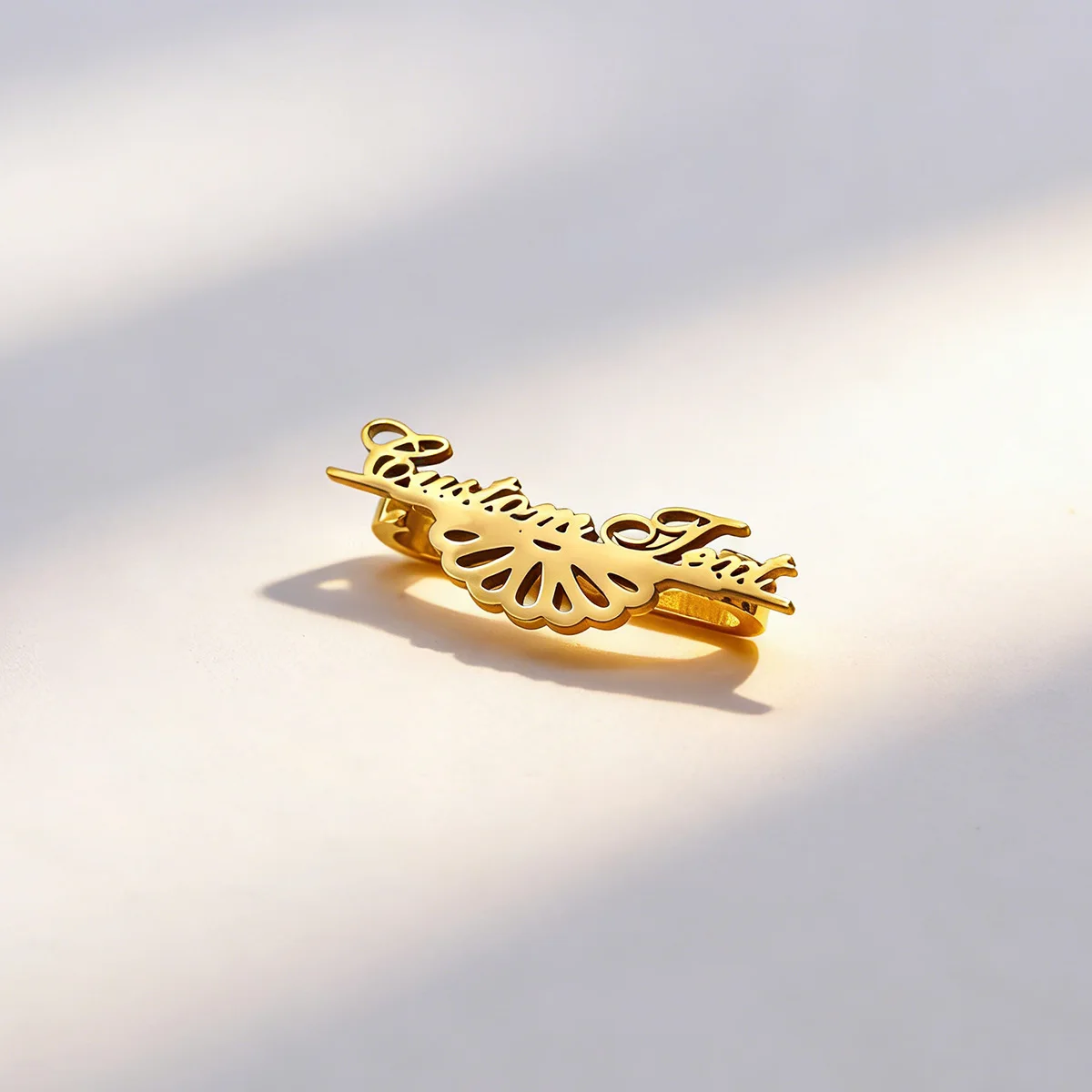 Chandler Custom Name Fan-Shaped Metal Strap Decor Ring, Unique Personalized Jewelry Ornament For Smart Watch Band view 2