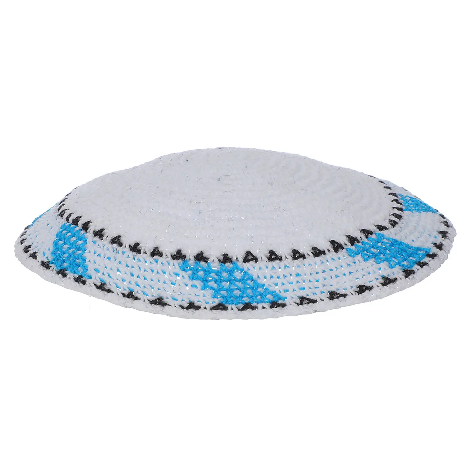 

Men's Knitted Kippah Cap Yemenite Style Hand-Knit Jewish Yarmulke Breathable Mesh Top Skullcap for Casual Formal Outdoor Travel