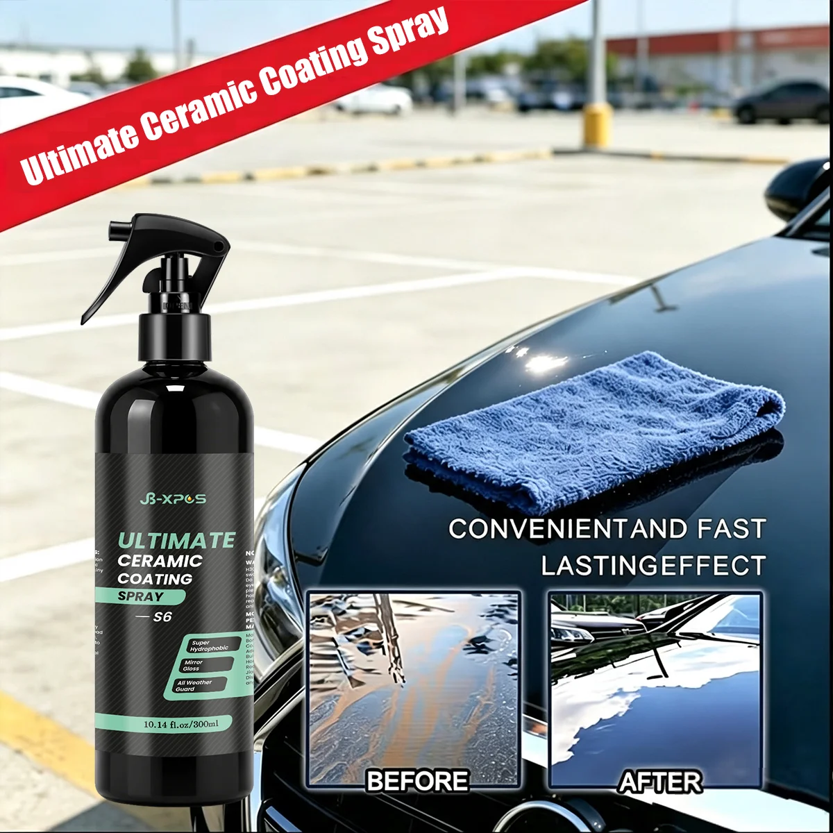 JB‑XPOS Ultimate Ceramic Coating Spray Super Hydrophobic Mirror Gloss All Weather Guard Auto Paint Surface Care YT0206
