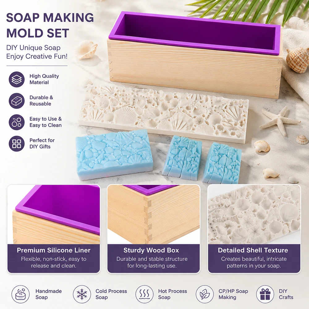 แม่พิมพ์สบู่ซิลิโคนลายเปลือกหอ - Soap Making Process บทวิจารณ์และราคา