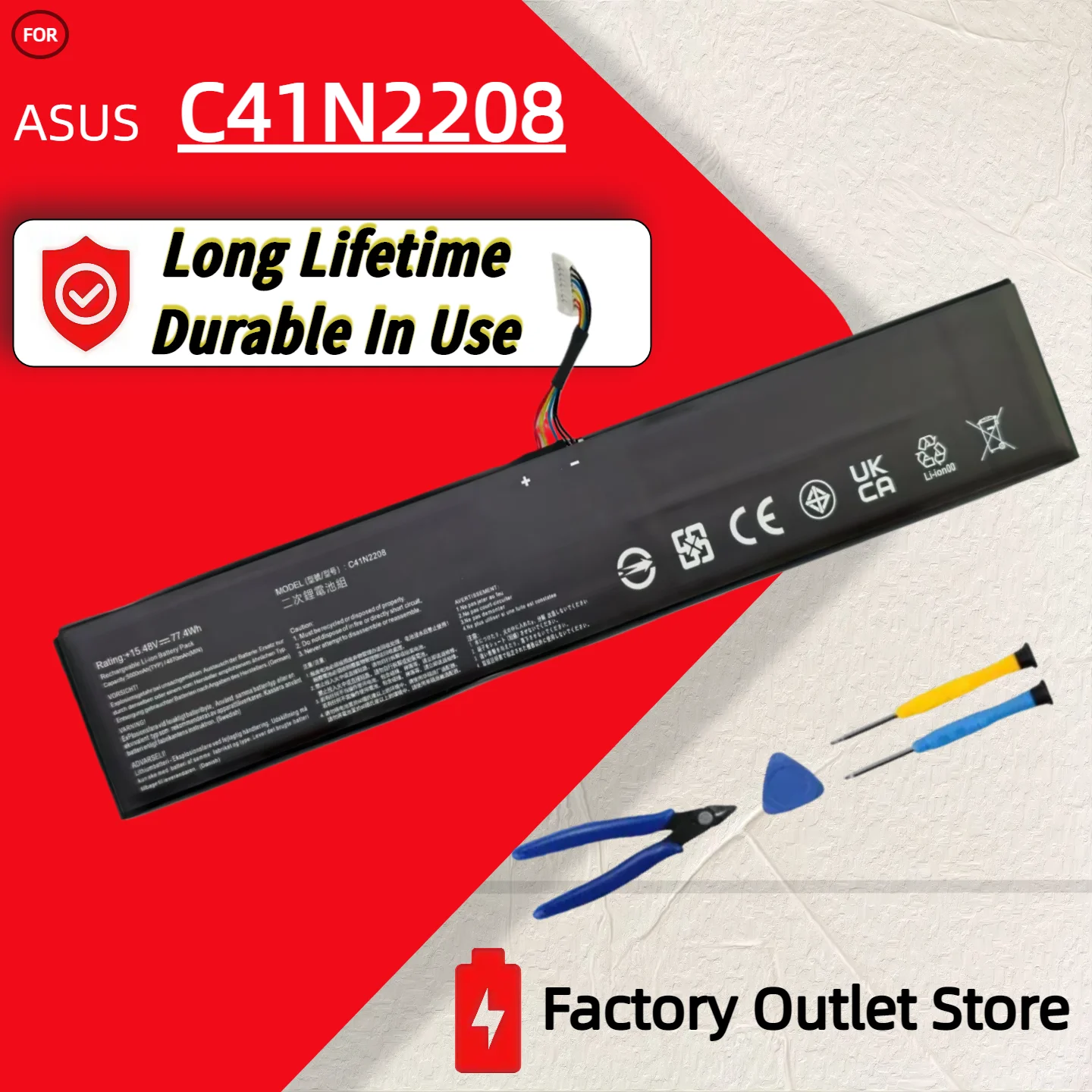 

Wholesale And Retail❗❗❗ C41N2208 Laptop Battery For ASUS ROG ALLY Gaming Handheld series of RC71L/PC71 24M Warranty+Free Tool
